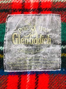 Classic Red, Green & Blue Tartan TRAVEL RUG - Glenfiddich Whiskey - Fresh Retro Love NZ Wool Blankets