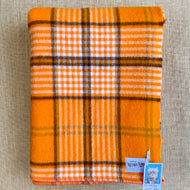 Ultra Thick & Soft Jaffa Orange Check Extra Large SINGLE NZ Wool blanket