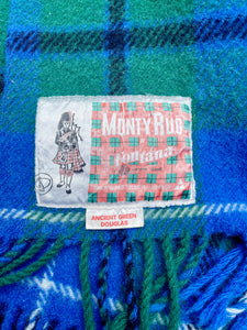 ANCIENT GREEN DOUGLAS Clan Tartan Monty TRAVEL RUG Collectible New Zealand Wool