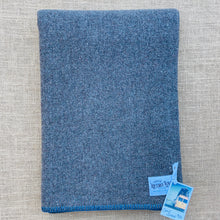 Load image into Gallery viewer, Grey Army SINGLE with Blue Stitching New Zealand Wool Blanket
