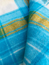 Load image into Gallery viewer, Retro Turquoise SINGLE super thick with patch repair - Fresh Retro Love NZ Wool Blankets

