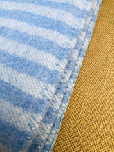 Load image into Gallery viewer, Soft Blue Check SINGLE Wool Blanket with Heart Repair - Fresh Retro Love NZ Wool Blankets
