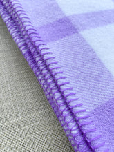 Load image into Gallery viewer, Gorgeous Violet Check SINGLE Pure New Zealand Wool Blanket
