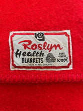 Load image into Gallery viewer, Firetruck Red SINGLE Roslyn Woollen Mills NZ Wool Blanket
