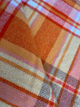 Load image into Gallery viewer, Cheerful Orange and Pink DOUBLE Extra Long NZ Wool blanket
