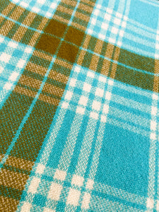 Retro Turquoise Large SINGLE New Zealand Wool Blanket