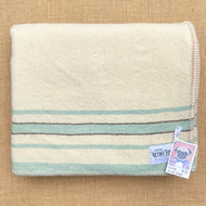 Vintage Cream KING SINGLE Pure Wool Blanket