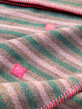Load image into Gallery viewer, Pretty Stripe Grey &amp; Blush KNEE RUG/THROW New Zealand Wool Blanket

