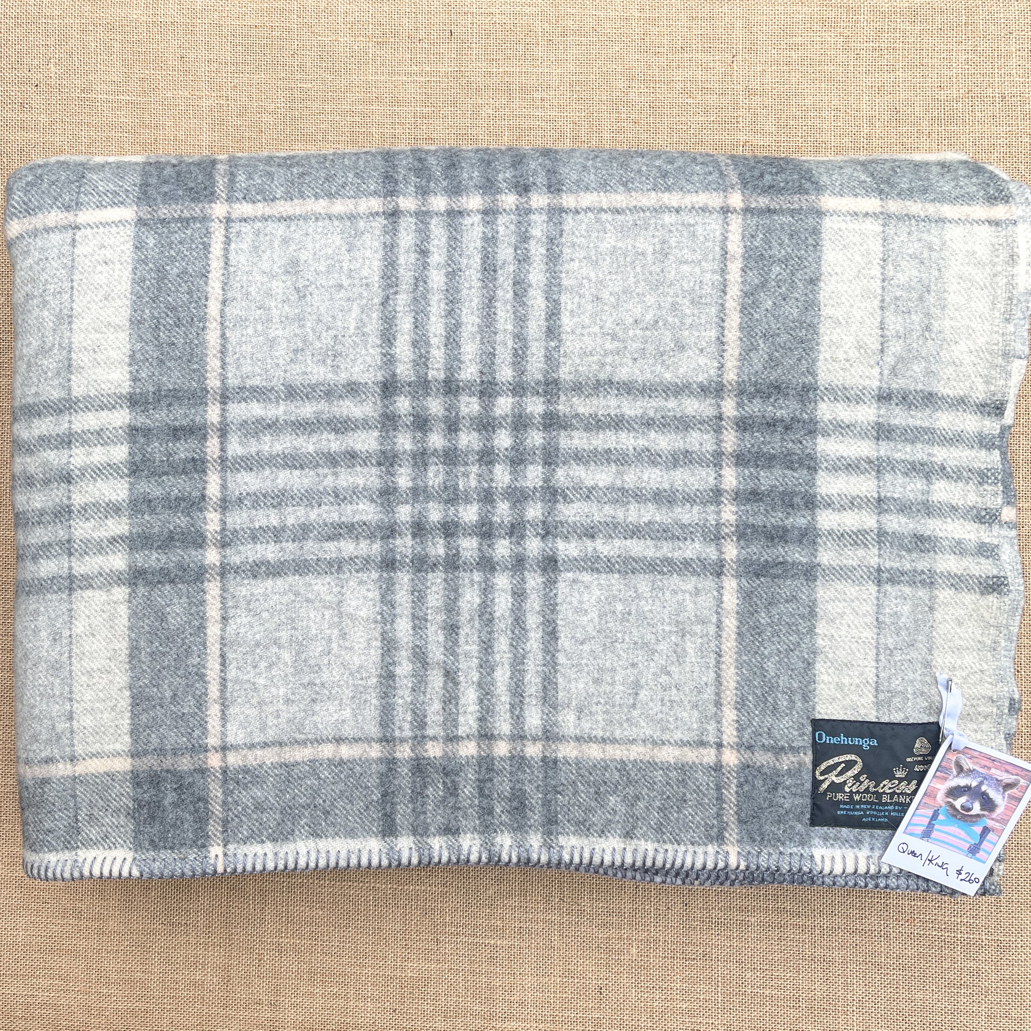 Extra Thick Grey Check KING Onehunga NZ Wool Blanket – Fresh Retro Love