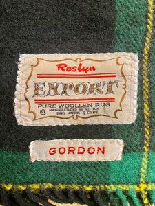 Vintage GORDON Clan Tartan TRAVEL RUG New Zealand Wool by Roslyn - Fresh Retro Love NZ Wool Blankets