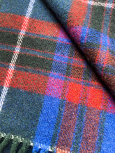 Load image into Gallery viewer, Fluffy &amp; Soft  Blue &amp; Red Tartan TRAVEL RUG New Zealand Wool Blanket
