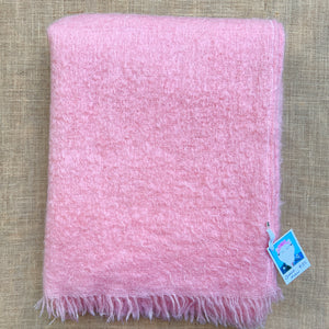 Prettiest Peachy Pink Super Soft MOHAIR SINGLE - Large!