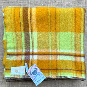 Pumpkin Retro SMALL SINGLE/THROW New Zealand Wool Blanket