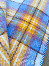 Load image into Gallery viewer, Gorgeous Blue, Rouge &amp; Gold DOUBLE Pure New Zealand Wool Blanket.
