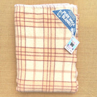 Blush Pink & Cream Qualcraft SINGLE Pure Wool Blanket