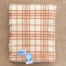 Load image into Gallery viewer, Blush Pink &amp; Cream Thick SINGLE Pure Wool Blanket
