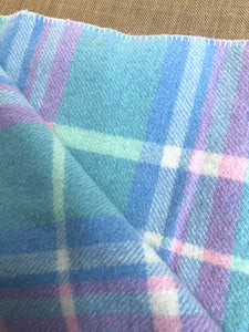 Soft and pretty BABY Blanket in Mints & Blue - Fresh Retro Love NZ Wool Blankets