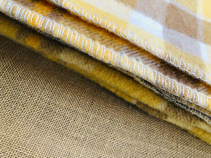 Super Soft Oversize SINGLE in golden sunset browns - Onehunga Woollen Mills - Fresh Retro Love NZ Wool Blankets