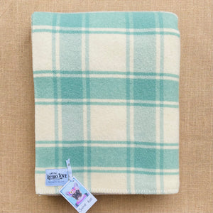 Soft Lily Pad Mint SINGLE Pure New Zealand Wool Blanket.
