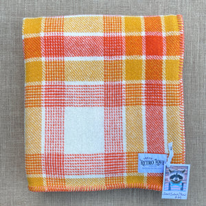 Bright Yellow & Orange SMALL SINGLE/THROW Pure Wool Blanket