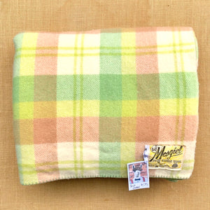 Bright Apple Green DOUBLE Wool Blanket - Mosgiel! - Fresh Retro Love NZ Wool Blankets