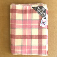 Thick & Soft SINGLE Wool Blanket Wyndham in beautiful Pink - Fresh Retro Love NZ Wool Blankets