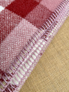 Deep Plum, Pink & Tan QUEEN Shepherd New Zealand Wool Blanket
