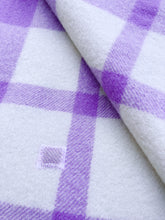 Load image into Gallery viewer, Gorgeous Violet Check SINGLE Pure New Zealand Wool Blanket
