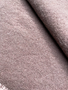 Soft Taupe SINGLE Pure Wool Blanket with Satin Trim