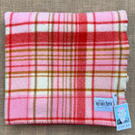 Rockabilly Pink SMALL SINGLE/THROW Pure Wool Blanket - Retro bright!