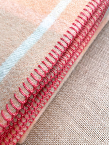 Soft Melon & Sage Kaiapoi SMALL SINGLE New Zealand Wool Blanket