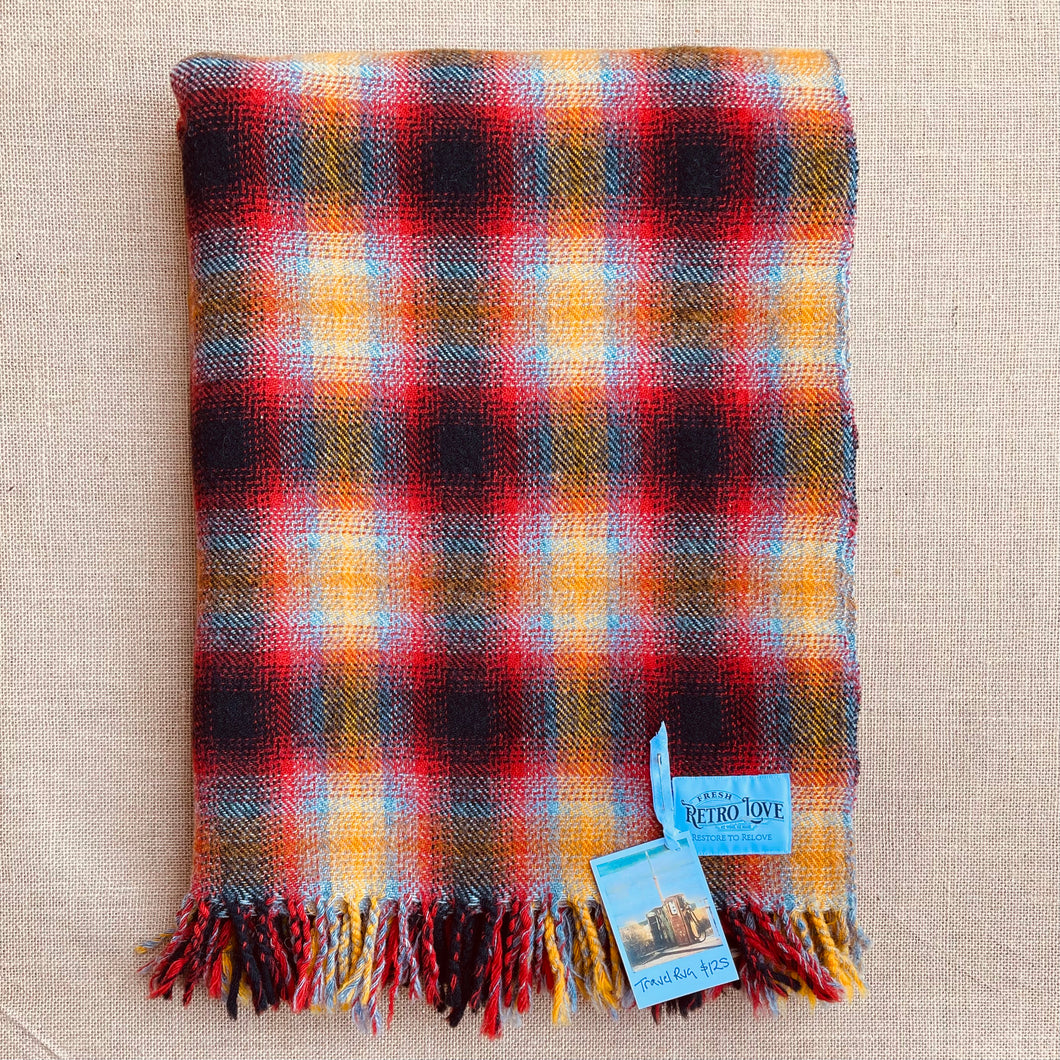 Soft and light fire colours TRAVEL RUG New Zealand Wool
