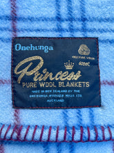 Load image into Gallery viewer, Thick Blue &amp; Burgendy KING SINGLE New Zealand Wool Blanket
