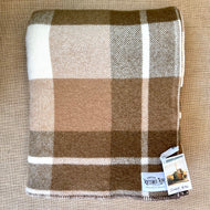 Thick Brown New Zealand Wool SINGLE Blanket