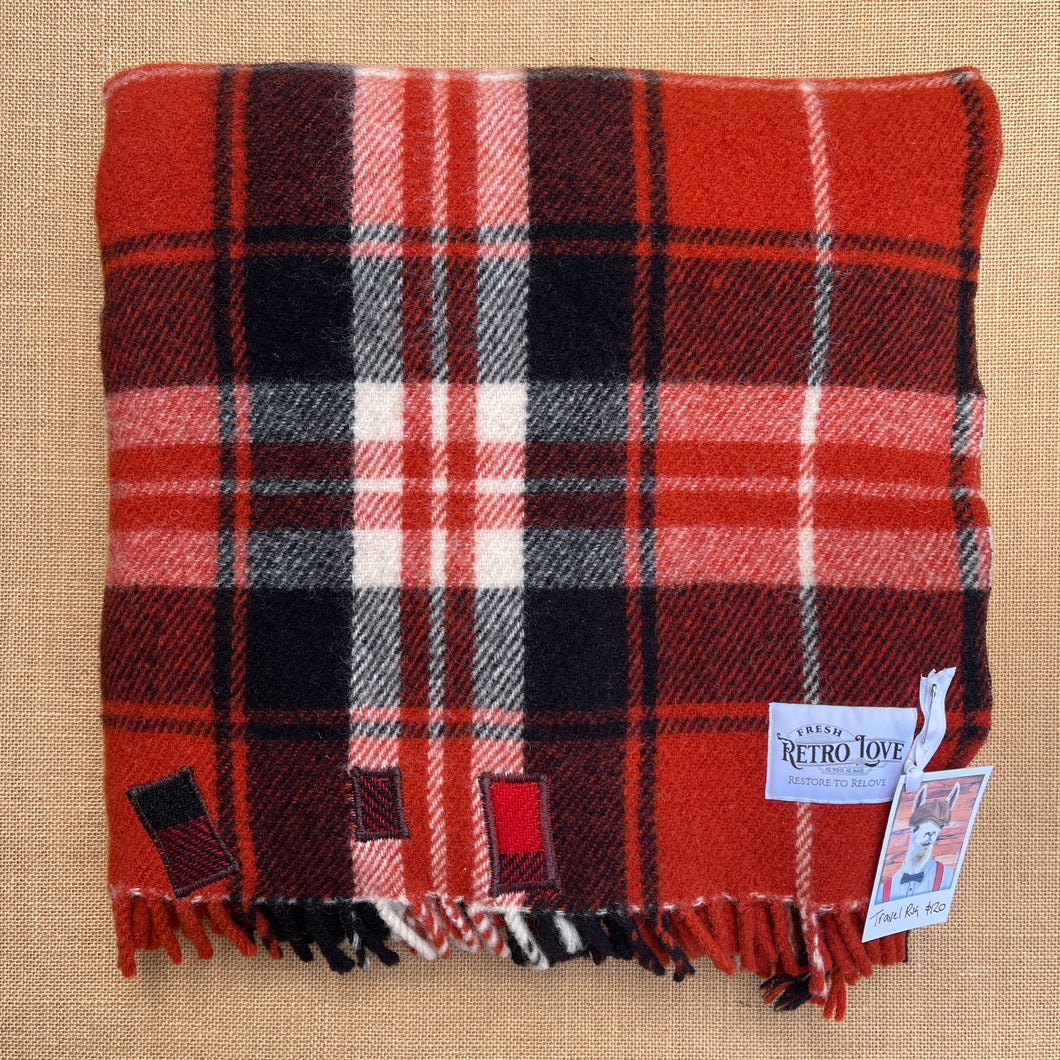 Thick and Soft Brick Red TRAVEL RUG - New Zealand Wool Blanket