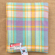 Lilac & Aqua SINGLE New Zealand Wool Blanket.