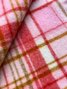 Rockabilly Pink SMALL SINGLE/THROW Pure Wool Blanket - Retro bright!