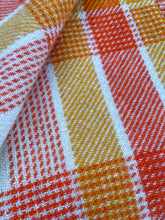 Load image into Gallery viewer, Bright Yellow &amp; Orange SMALL SINGLE/THROW Pure Wool Blanket
