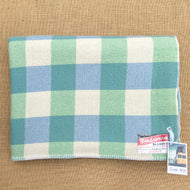 Green & Blue Lightweight SINGLE New Zealand Wool Blanket