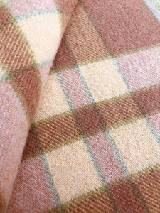Onehunga New Zealand Wool SINGLE/THROW Blanket in Warm Check Colours - Fresh Retro Love NZ Wool Blankets