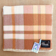Onehunga New Zealand Wool SINGLE/THROW Blanket in Warm Check Colours - Fresh Retro Love NZ Wool Blankets